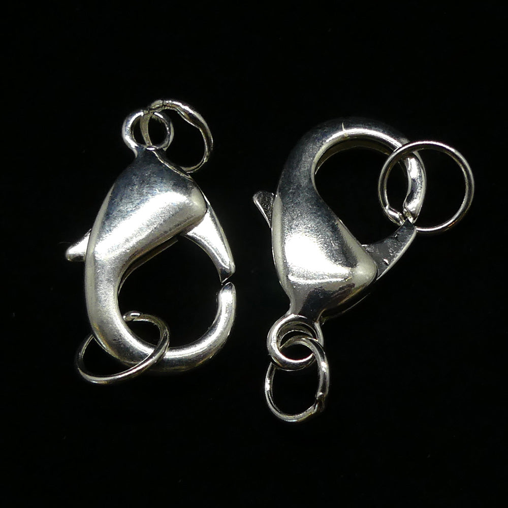 Fermoir - Mousqueton 27 x 15 mm - Argenté  (1 pièce)