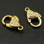 Fermoir - Mousqueton avec Strass - Doré (1 pce)