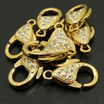 Fermoir - Mousqueton avec Strass - Doré (1 pce)