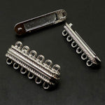 Fermoir - Aimant Barrette 6 rangs - Platine  (1 pièce)