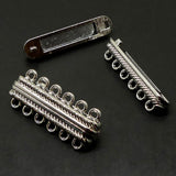 Fermoir - Aimant Barrette 6 rangs - Platine  (1 pièce)