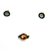 Fermoir magnétique Ovale - Couleur :  Rouge Cuivré brossé (1pièce)