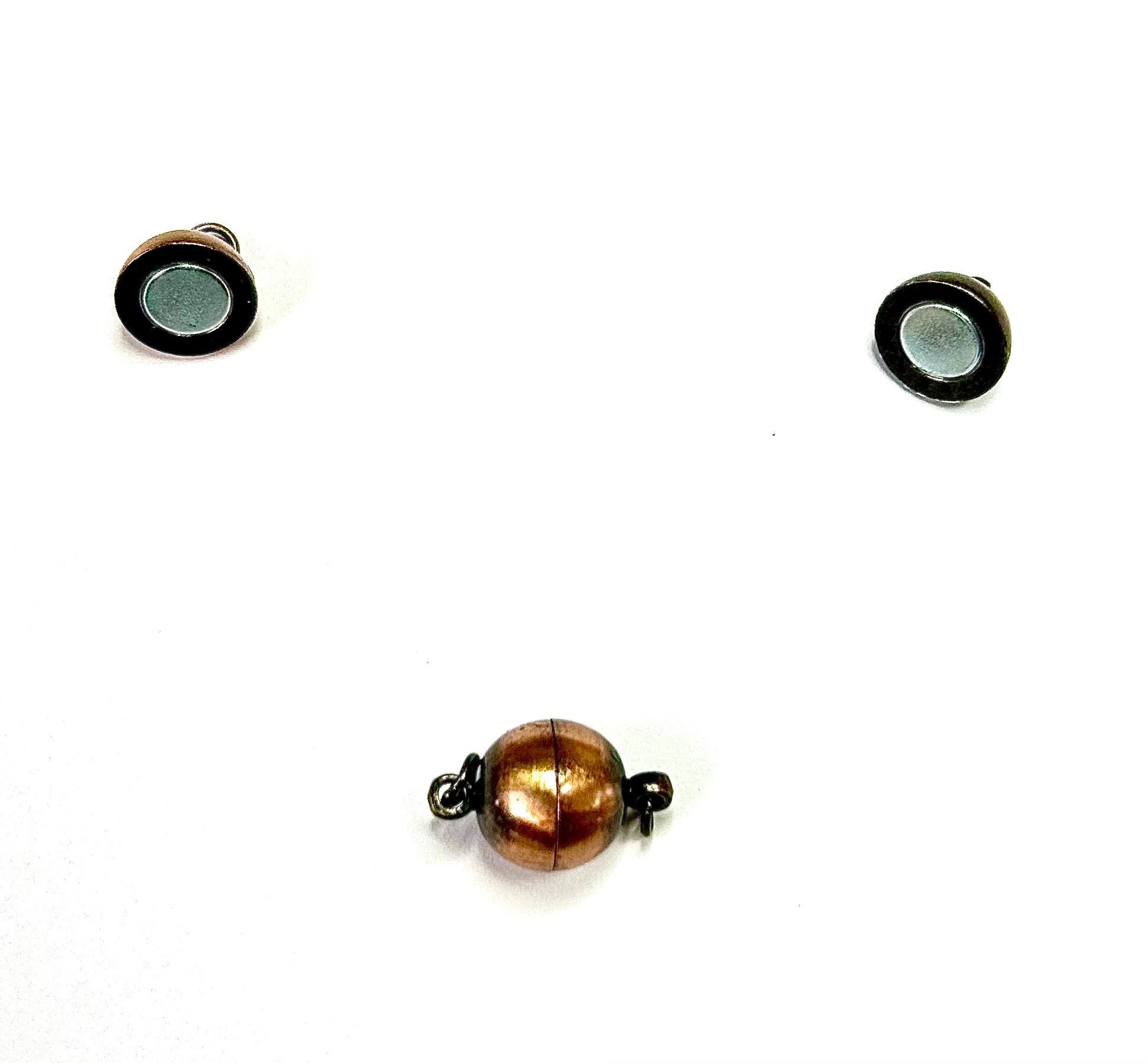 Fermoir magnétique Ovale - Couleur :  Rouge Cuivré brossé (1pièce)