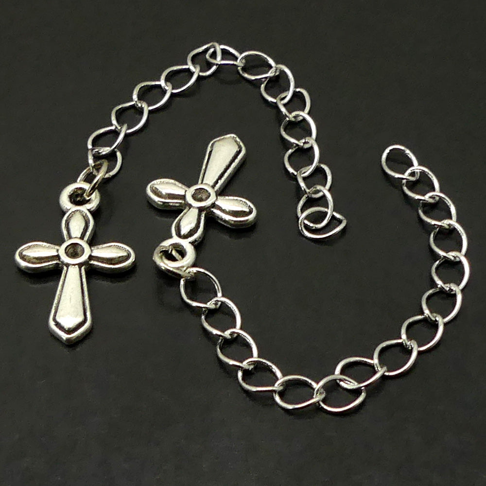 Chaînette - Réglage "Croix" - Argenté (1 pièce)