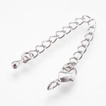 Chaînette de réglage "Larme" & Fermoir mousqueton- Argenté(1pce)