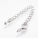 Chaînette de réglage "Larme" & Fermoir mousqueton- Argenté(1pce)