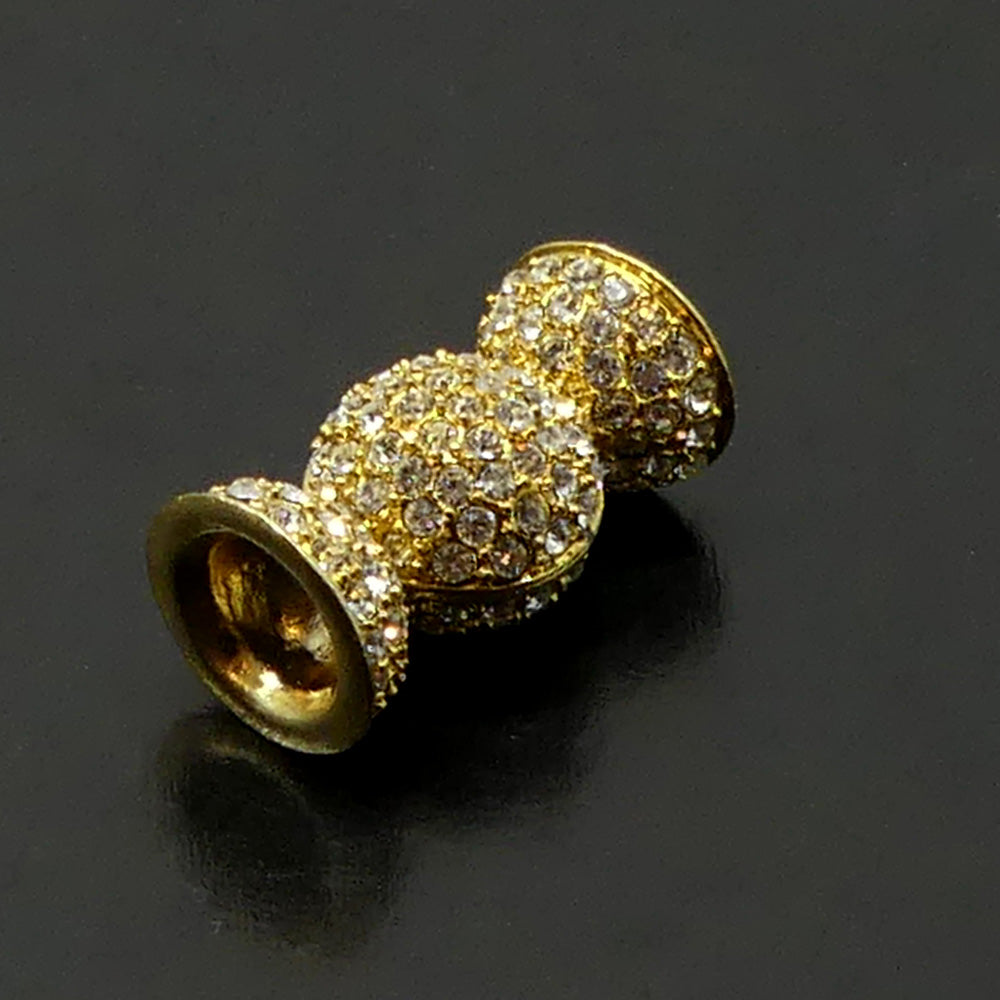 Fermoir - Aimanté calotte avec Strass - Doré (1 pièce)