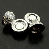 Fermoir - Aimanté calotte couleur rhodium avec Strass (à la pièce)
