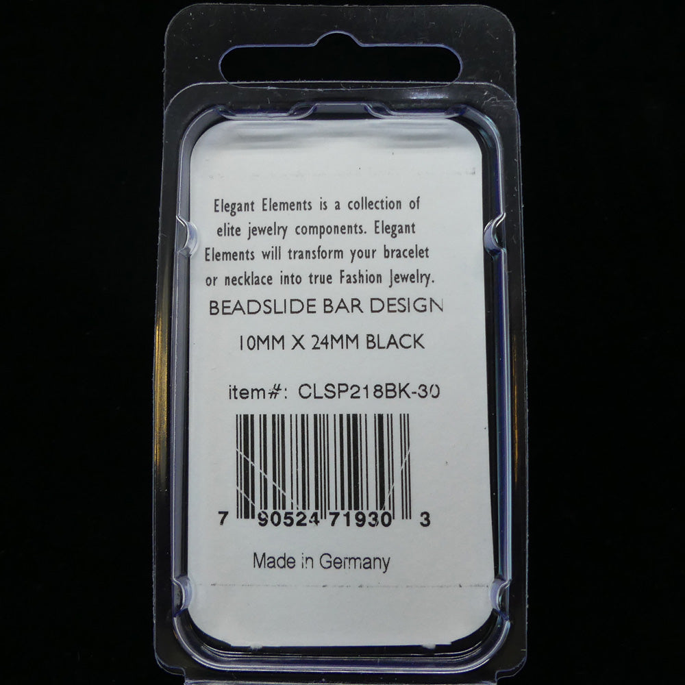 Fermoir - Glissière à clipser Beadslide noir 10 x 24 mm (1 pce)