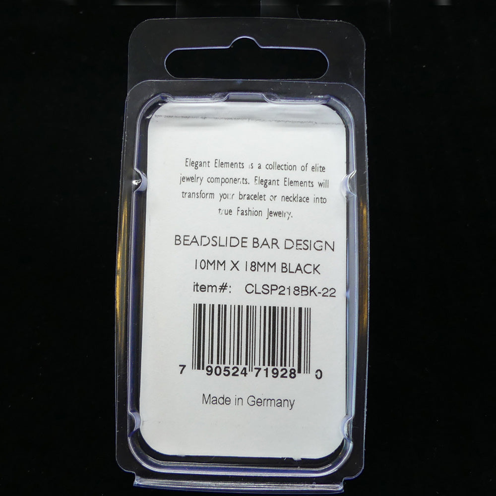 Fermoir - Glissière à clipser Beadslide 10x18mm - Noir (1pce)