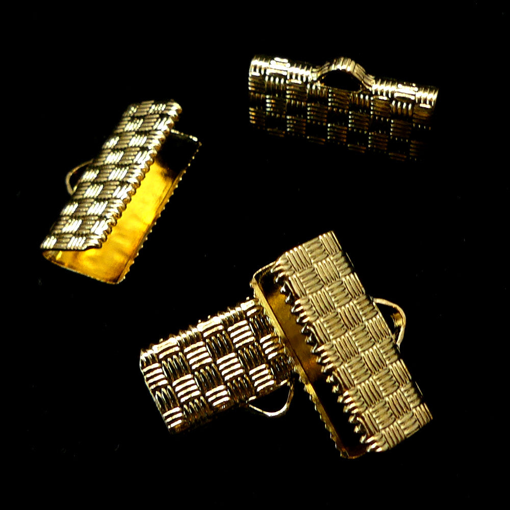 Fermoir - À clipser plaqué or 17 x 10 mm (2 pces)