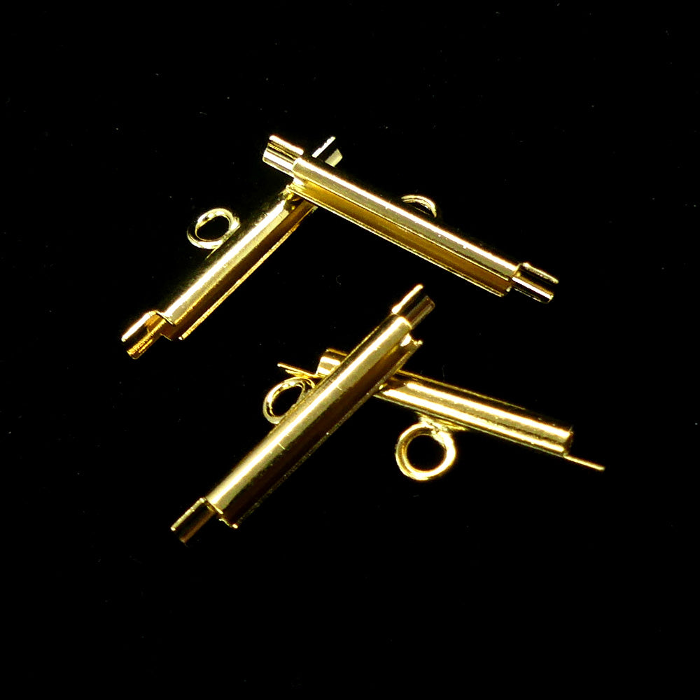 Fermoir - Embout à clipser plaqué or 15 mm (2 pces)