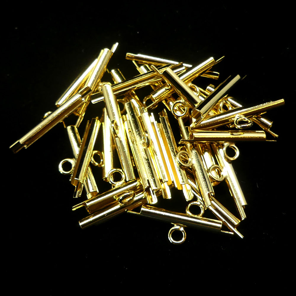 Fermoir - Embout à clipser plaqué or 15 mm (2 pces)