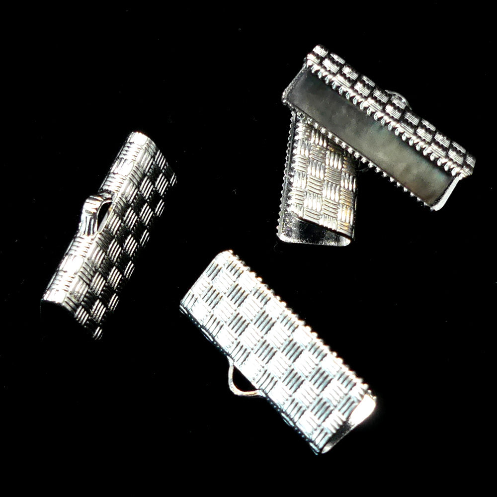 Fermoir - À clipser plaqué argent 19 x 10 mm (2 pces)