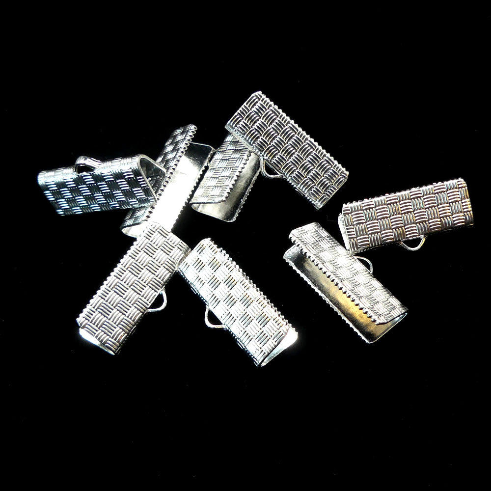 Fermoir - À clipser plaqué argent 19 x 10 mm (2 pces)