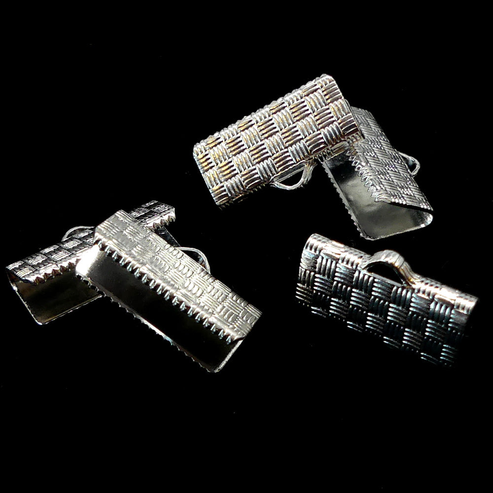 Fermoir - À clipser plaqué argent 17 x 10 mm (2 pces)