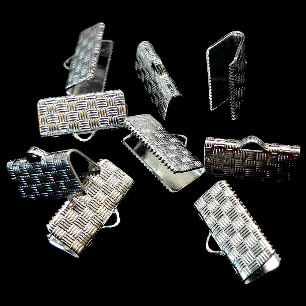 Fermoir - À clipser plaqué argent 17 x 10 mm (2 pces)