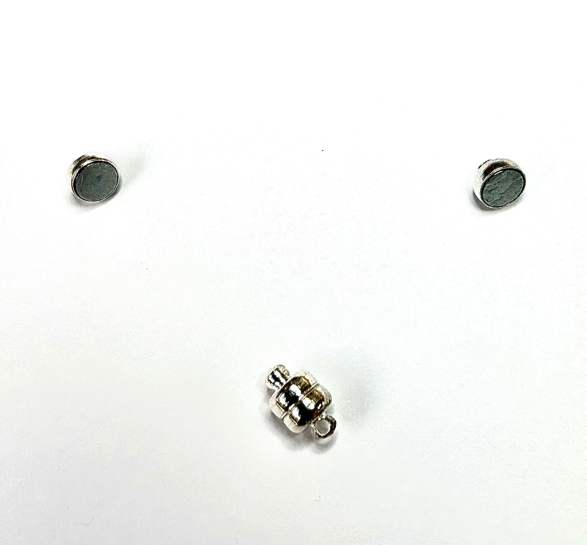 Fermoirs magnétiques en laiton ovale - Couleur argentée (1 pièce)