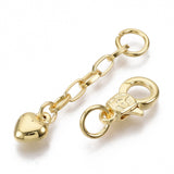 Fermoirs mousquetons - chaîne cœur-plaqué or 18k (1pce)