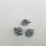 Fermoir Clip argenté - fleur avec zircone (1pce)