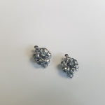 Fermoir Clip argenté - fleur avec zircone (1pce)