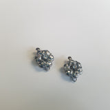 Fermoir Clip argenté - fleur avec zircone (1pce)