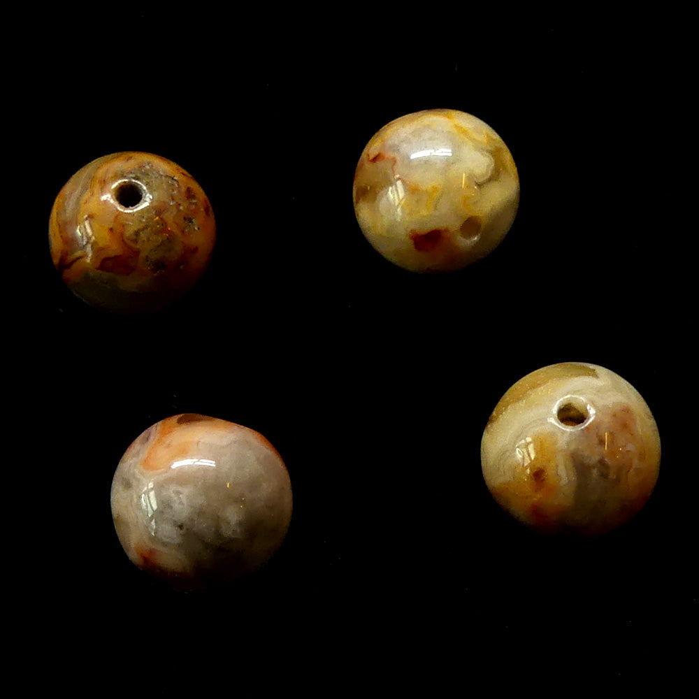 Ronde 8 - Agate folle naturelle , mélange de brun (10 pces)