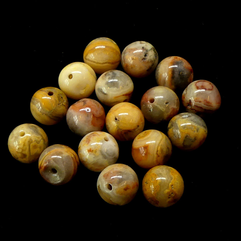 Ronde 8 - Agate folle naturelle , mélange de brun (10 pces)