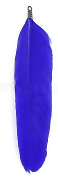 Pendentif en plumes d'oie bleu foncé (1 pce)