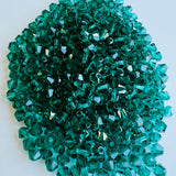 Perle de verre à facettes 4mm - Emeraude (25 pces)