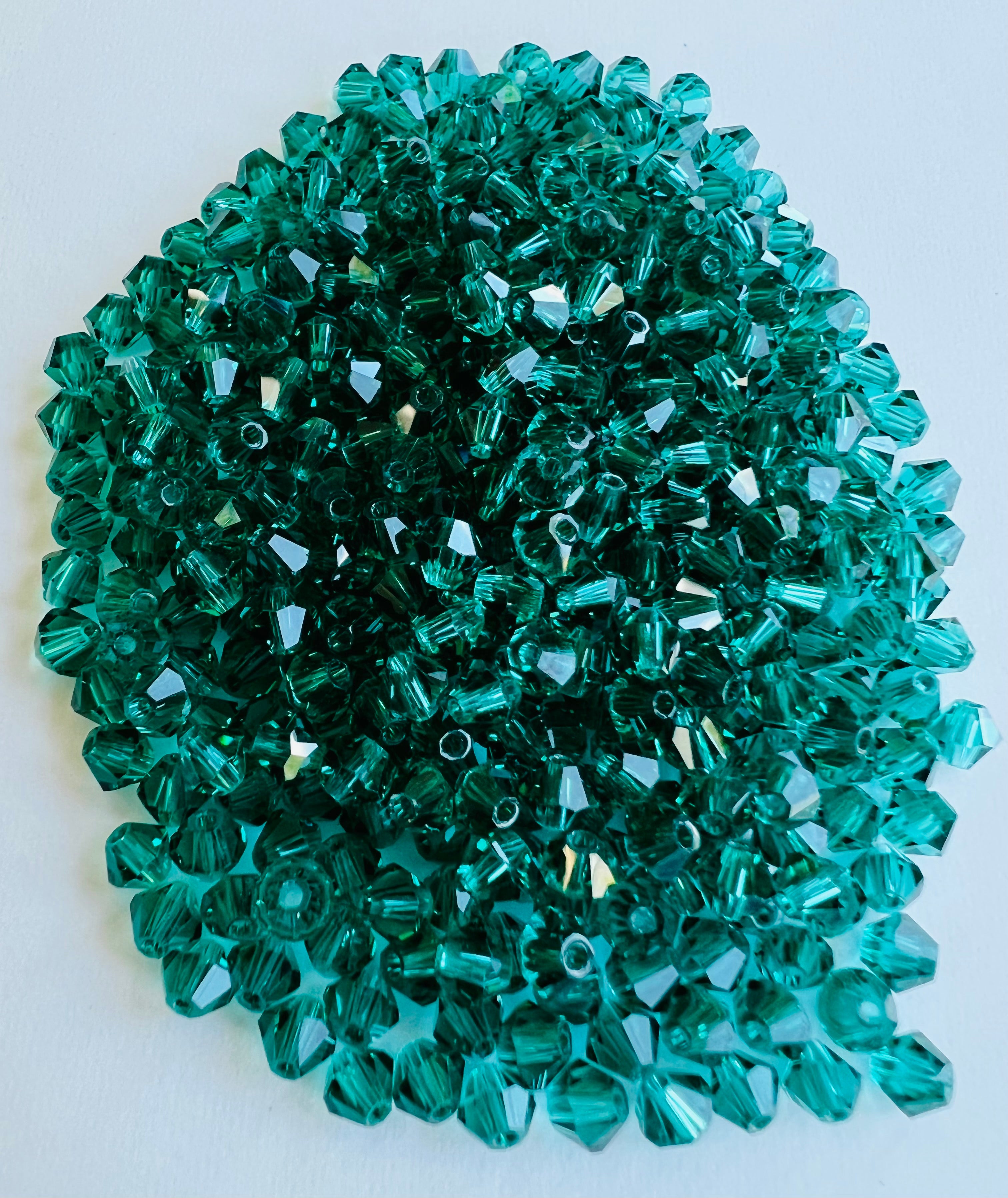 Perle de verre à facettes 4mm - Emeraude (25 pces)