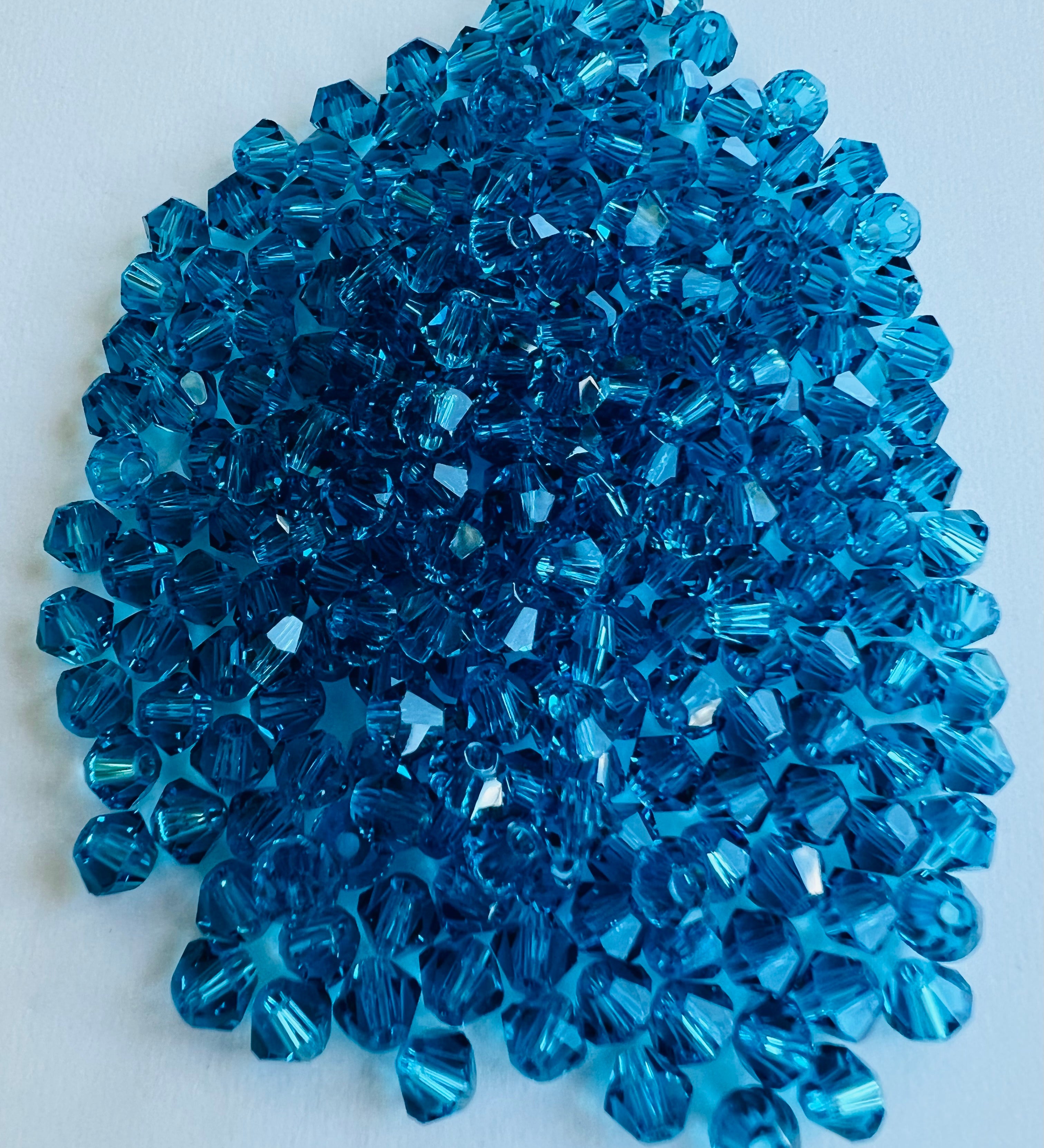 Perle de verre à facettes 4mm - Bleu - Indicolite (25 pces)