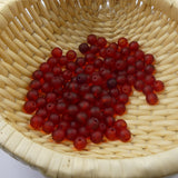 Perle de verre ronde givrée transparente 8 - Tomate (10pces)