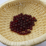 Perle de verre ronde givrée transparente 8 - Darkred (10pces)