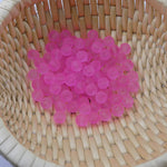 Perle de verre ronde givrée transparente 8 - Pink (10pces)