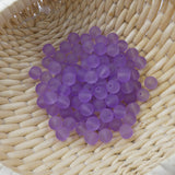 Perle de verre ronde givrée transparente 8 - MediumPurple (10pces)
