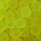 Perle de verre ronde givrée transparente 8 - Green Yellow (10pces)
