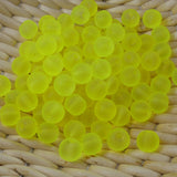 Perle de verre ronde givrée transparente 8 - Green Yellow (10pces)