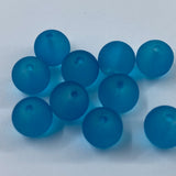Perle de verre ronde givrée transparente 8 - Dark Turquoise (10pces)