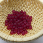 Perle de verre ronde givrée transparente 8 - Medium Violet Red dépoli (10pces)
