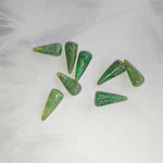 Perle Pointe en verre pressé - Vert Picasso - 1 pce