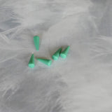 Perle Pointe en verre pressé - Vert Turquoise - 1 pce