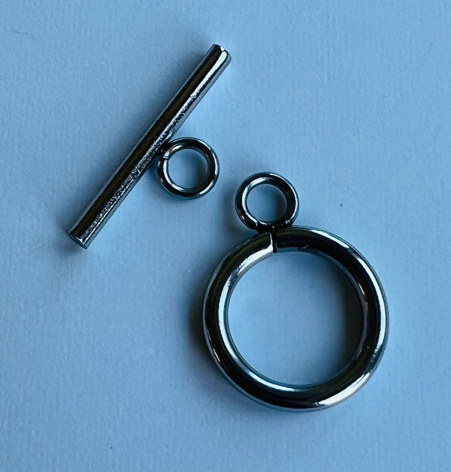 Fermoir - Collet en acier inoxydable argenté (la paire)