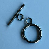 Fermoir - Collet en acier inoxydable argenté (la paire)