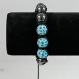 Bracelet avec perles en hématite synthétique et strass (1 pce)