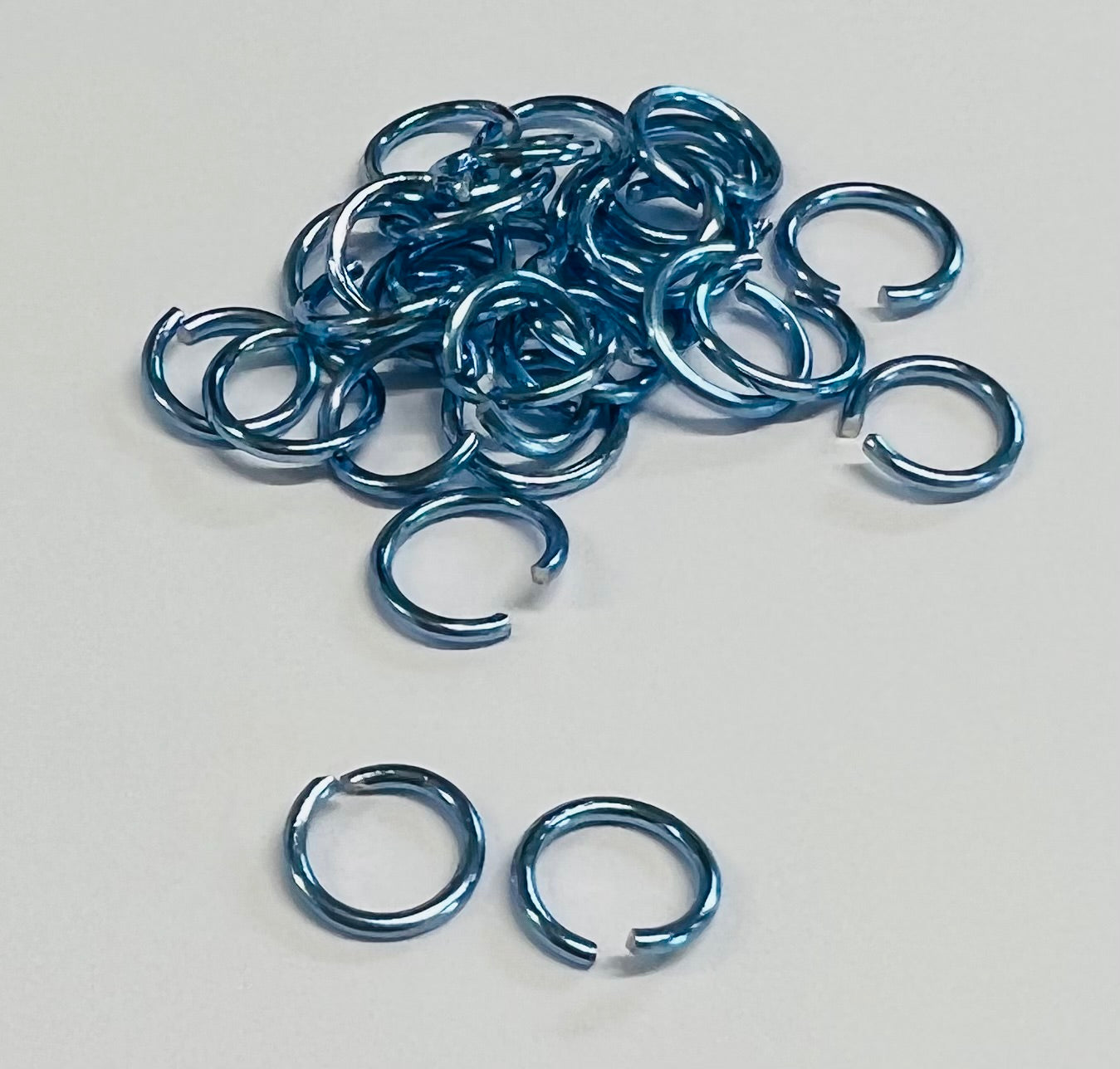 Anneau 20G / 5 mm - Bleu Glacier (10 pces)