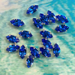 Navette montée 10 x 5 mm - Saphir  (1 pce)