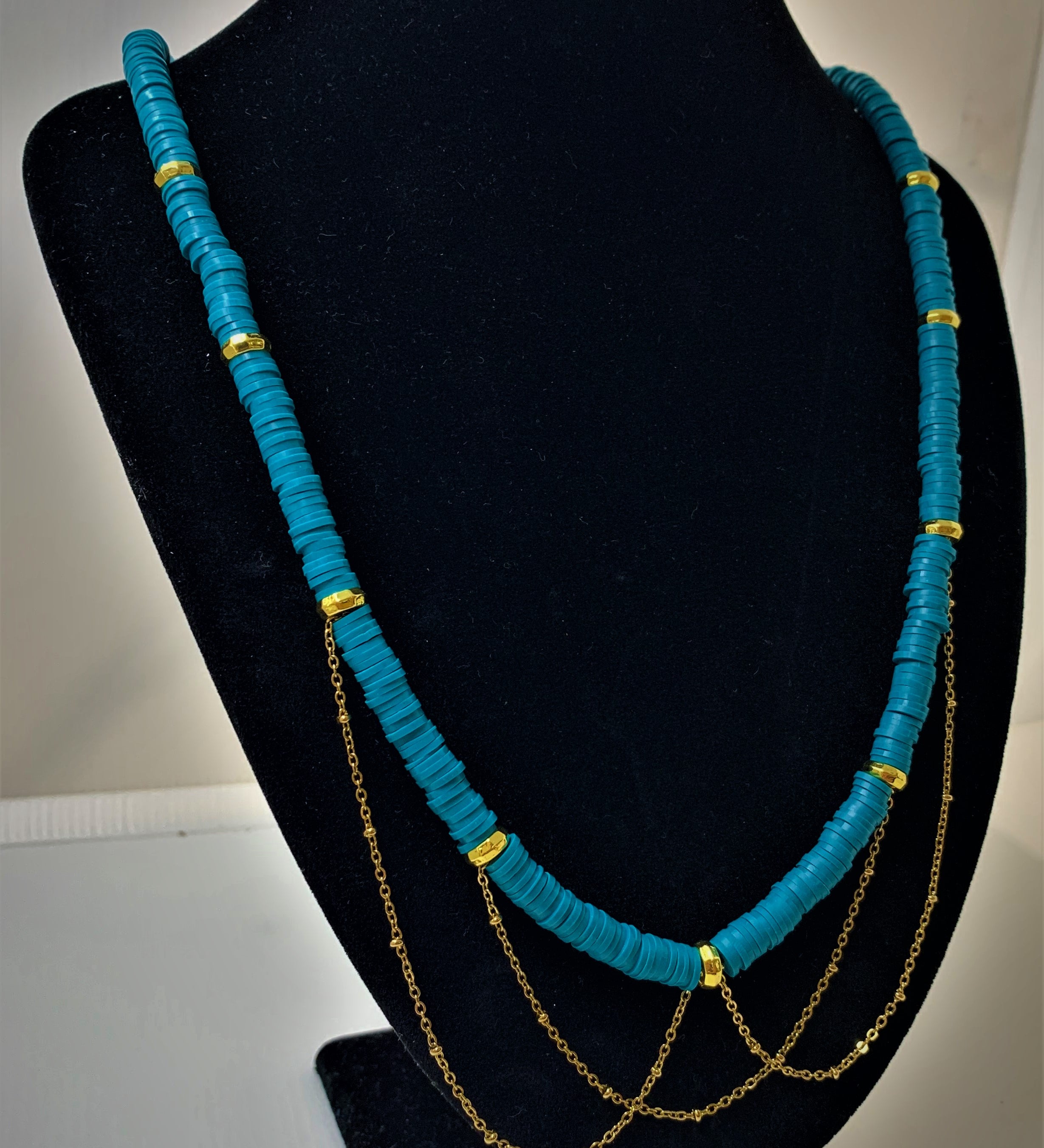 Perles Heishi -  Steelblue (5 g ~100 Pces)