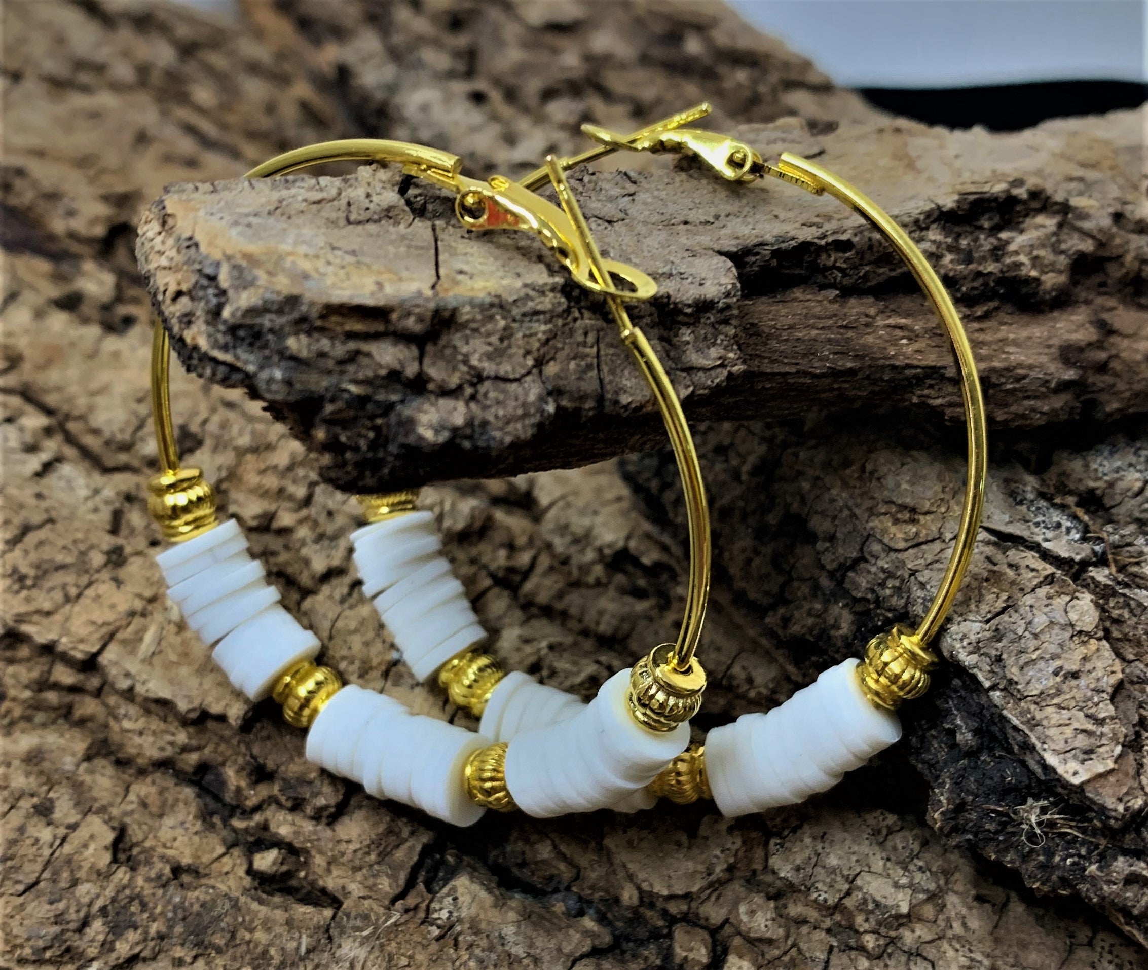 Perles Heishi - Blanc (5 g ~100 pces)