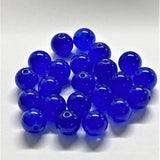 Ronde 8 - Jade blanc naturel, teinte, bleu foncé (10pces) 
